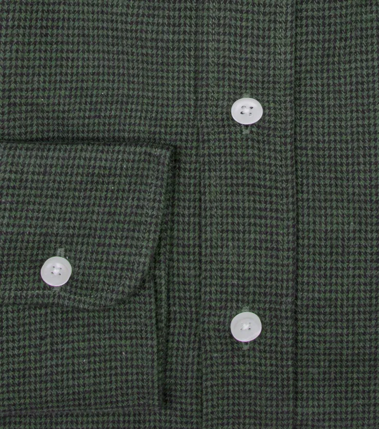Chemise en flanelle à mini-carreaux verts