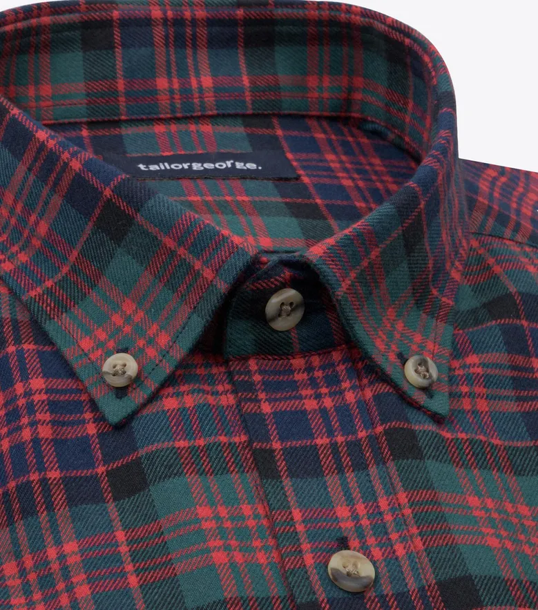 Chemise en flanelle épaisse tartan rouge, vert et bleu