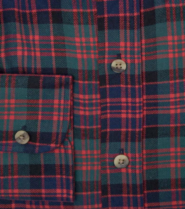 Chemise en flanelle épaisse tartan rouge, vert et bleu