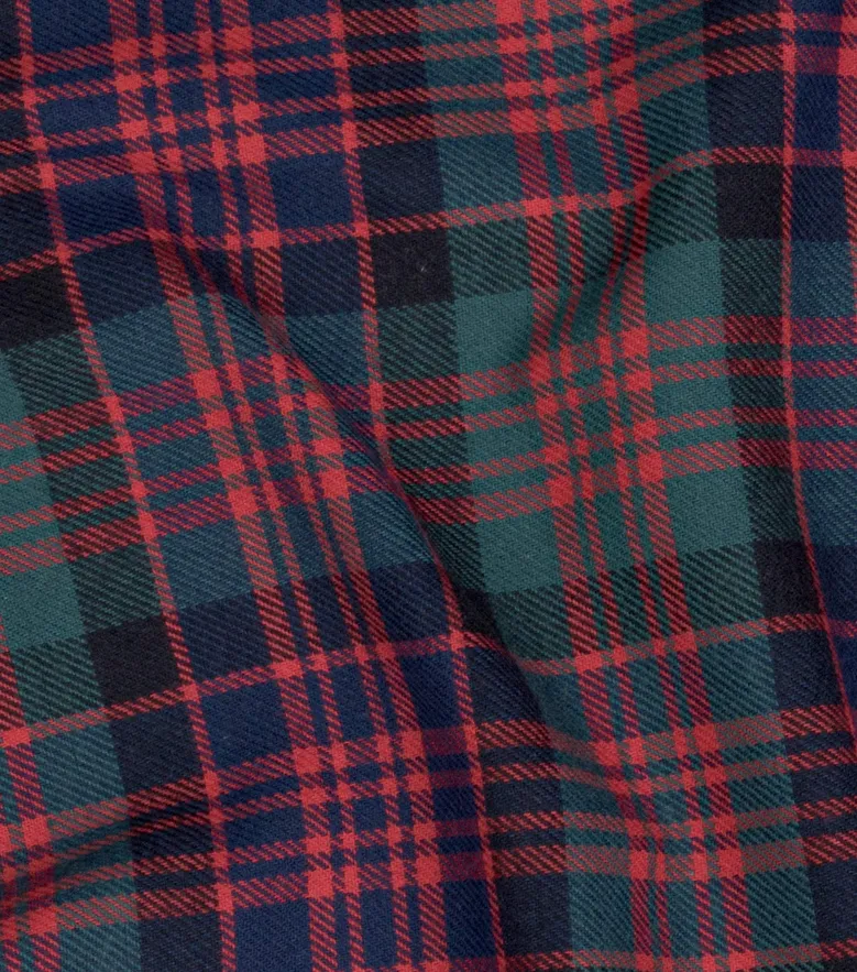 Chemise en flanelle épaisse tartan rouge, vert et bleu