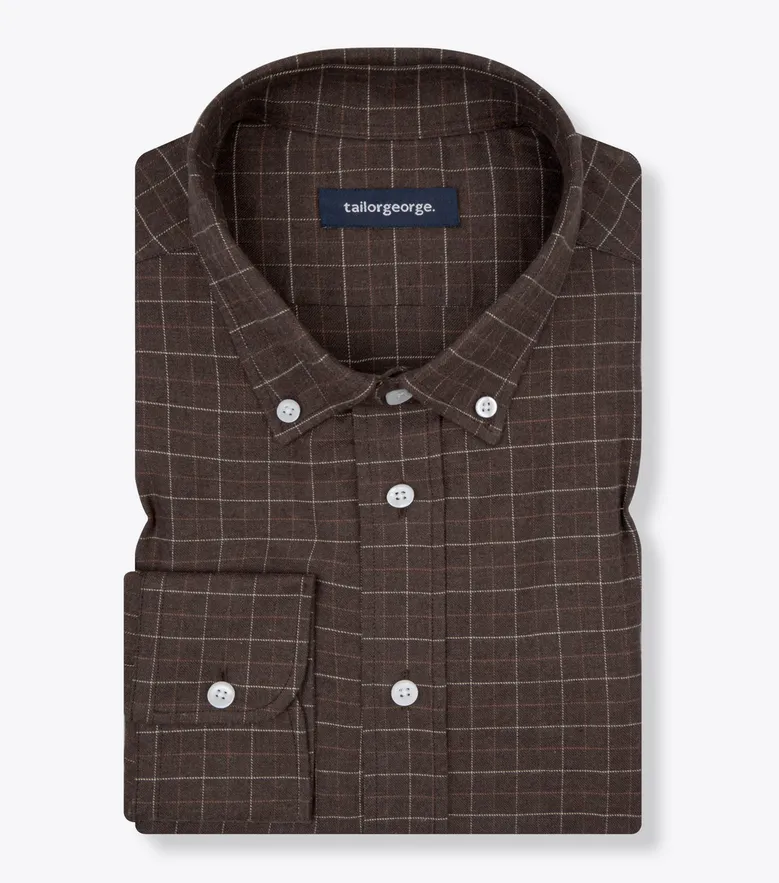 Chemise en flanelle à carreaux marron