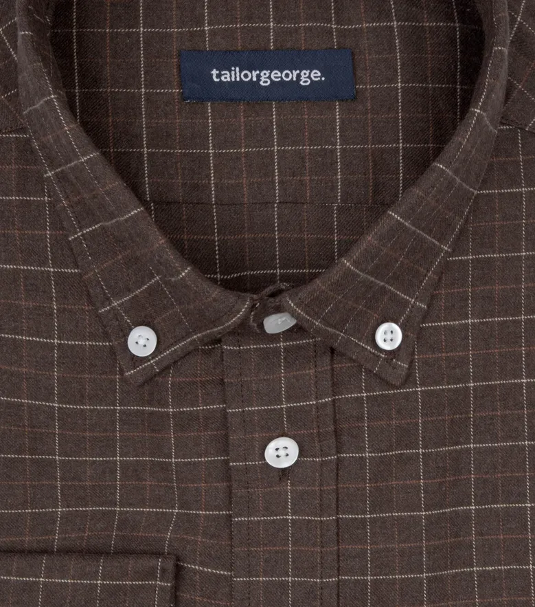 Chemise en flanelle à carreaux marron