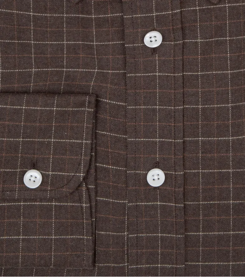 Chemise en flanelle à carreaux marron