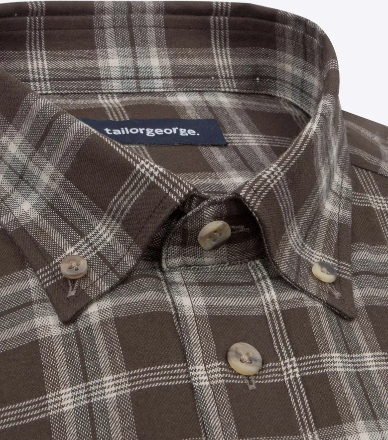 Chemise en flanelle à carreaux marron