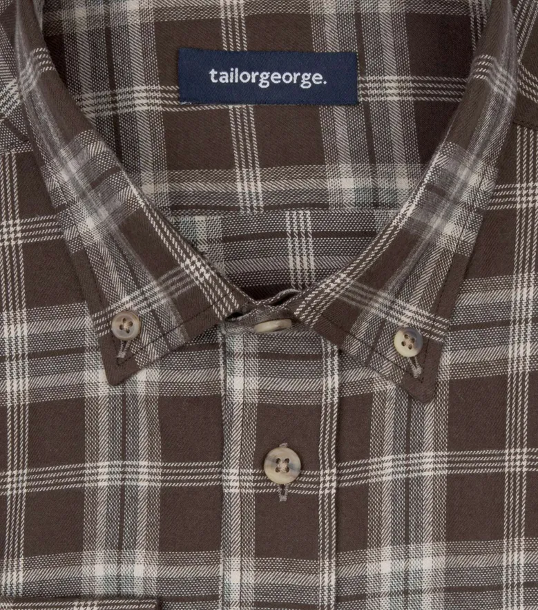 Chemise en flanelle à carreaux marron