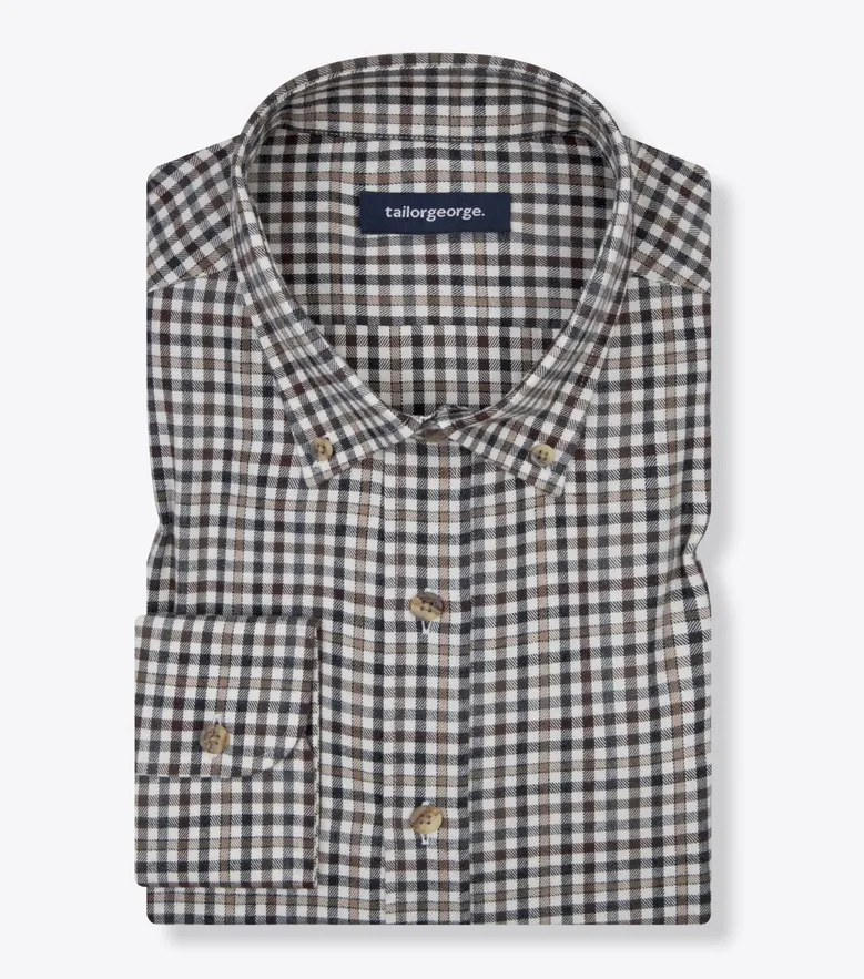 Chemise en flanelle à carreaux marron