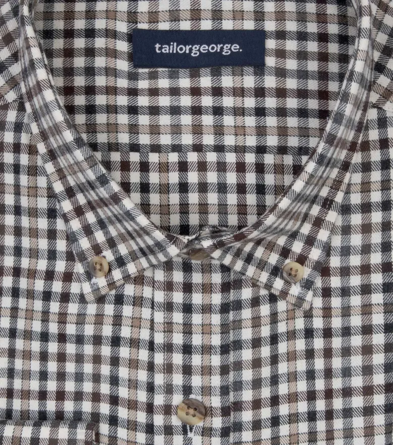 Chemise en flanelle à carreaux marron
