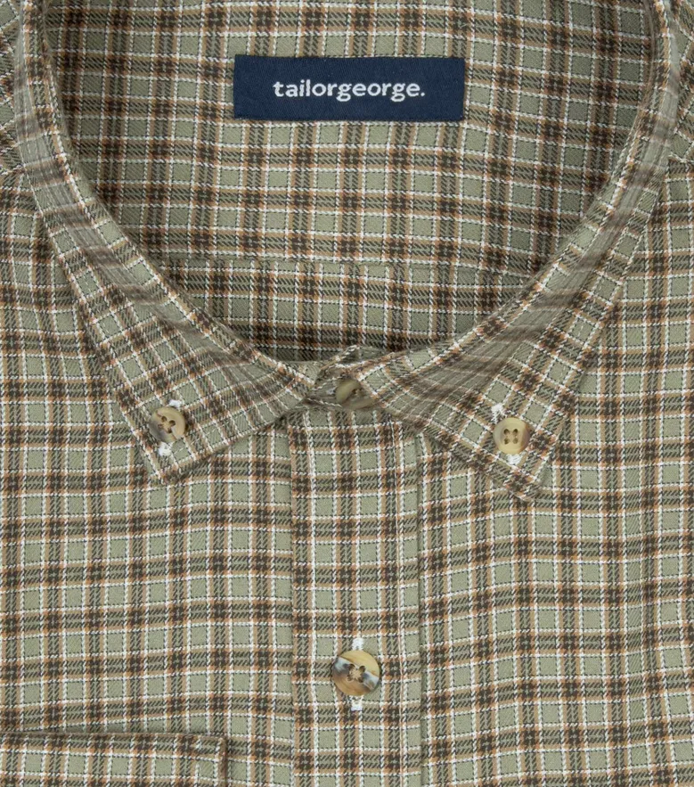 Chemise en flanelle à carreaux vert
