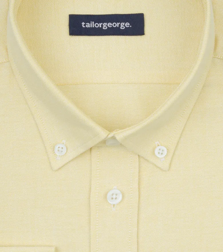 Chemise en Oxford uni Jaune