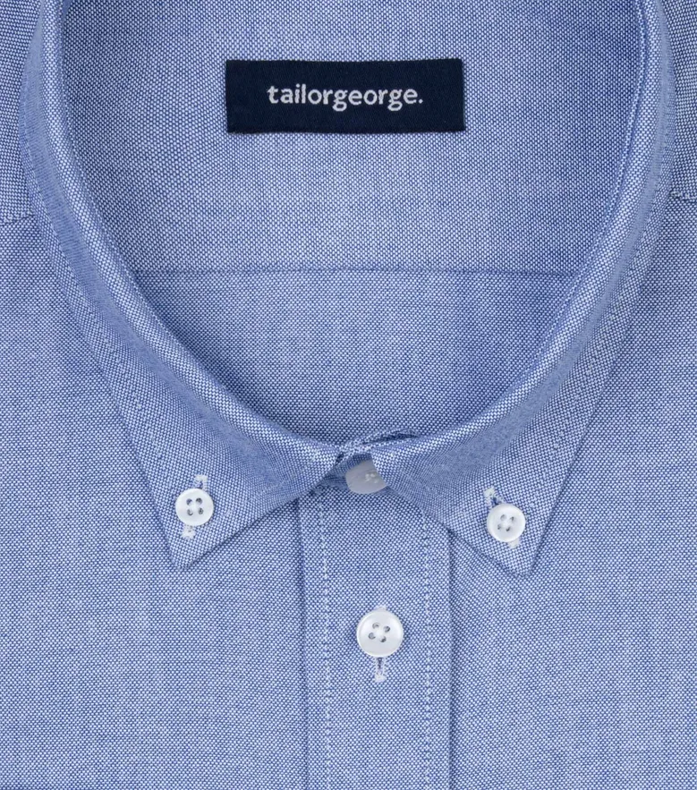 Chemise en Oxford sport bleu uni