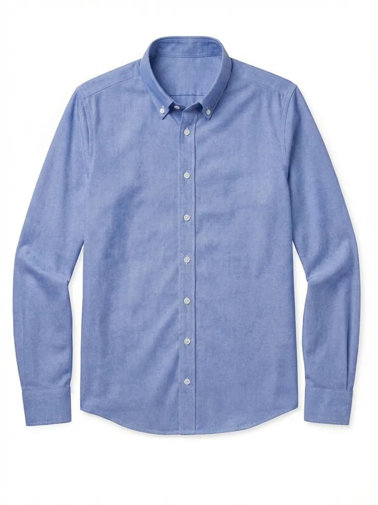 Chemise en Oxford sport bleu uni