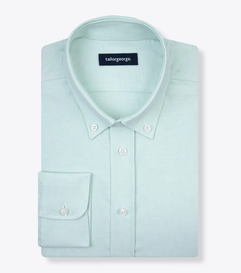 Chemise en Oxford uni vert