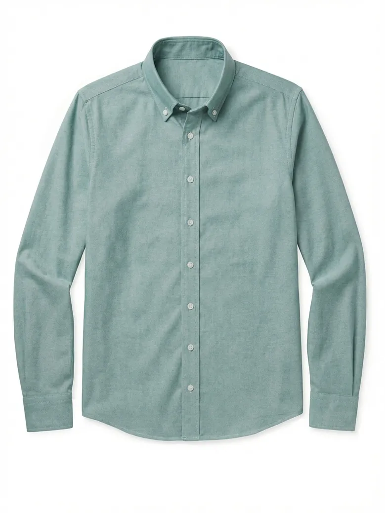 Chemise en Oxford sport vert uni