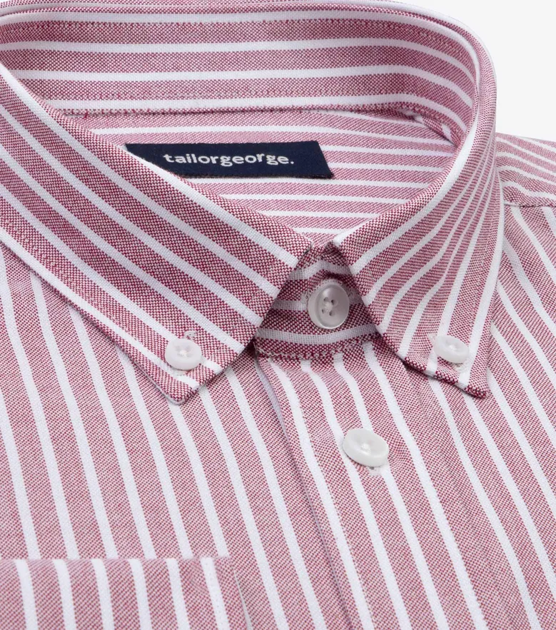Chemise en Oxford à rayures rouge