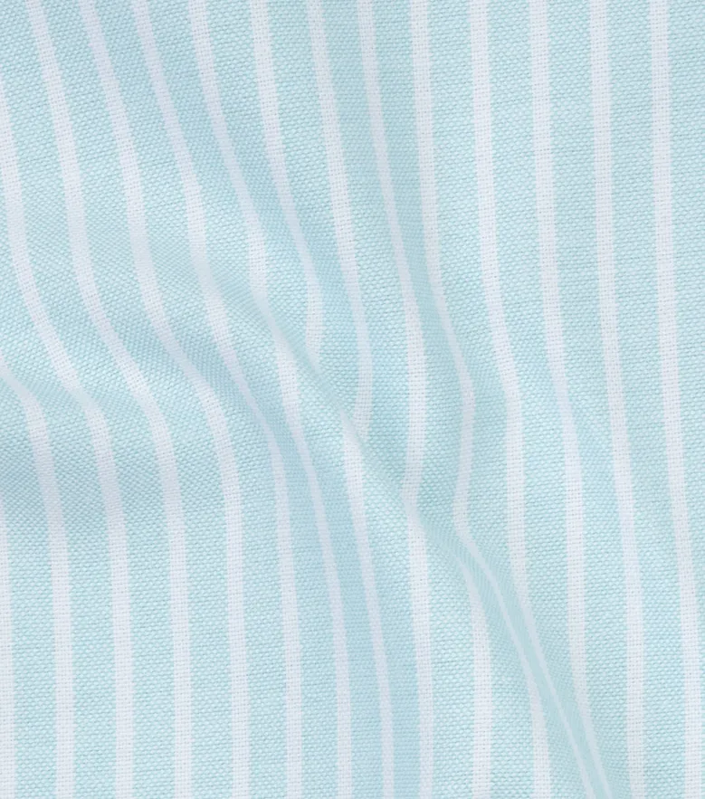 Chemise en Oxford à rayures bleu turquoise