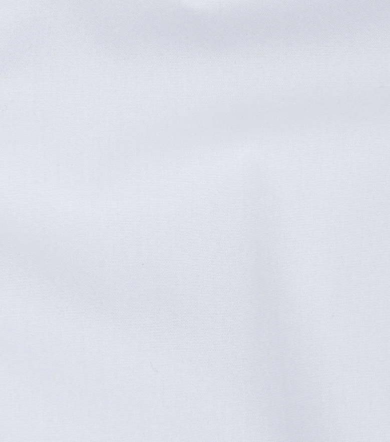 Eenvoudig te strijken effen wit poplin overhemd