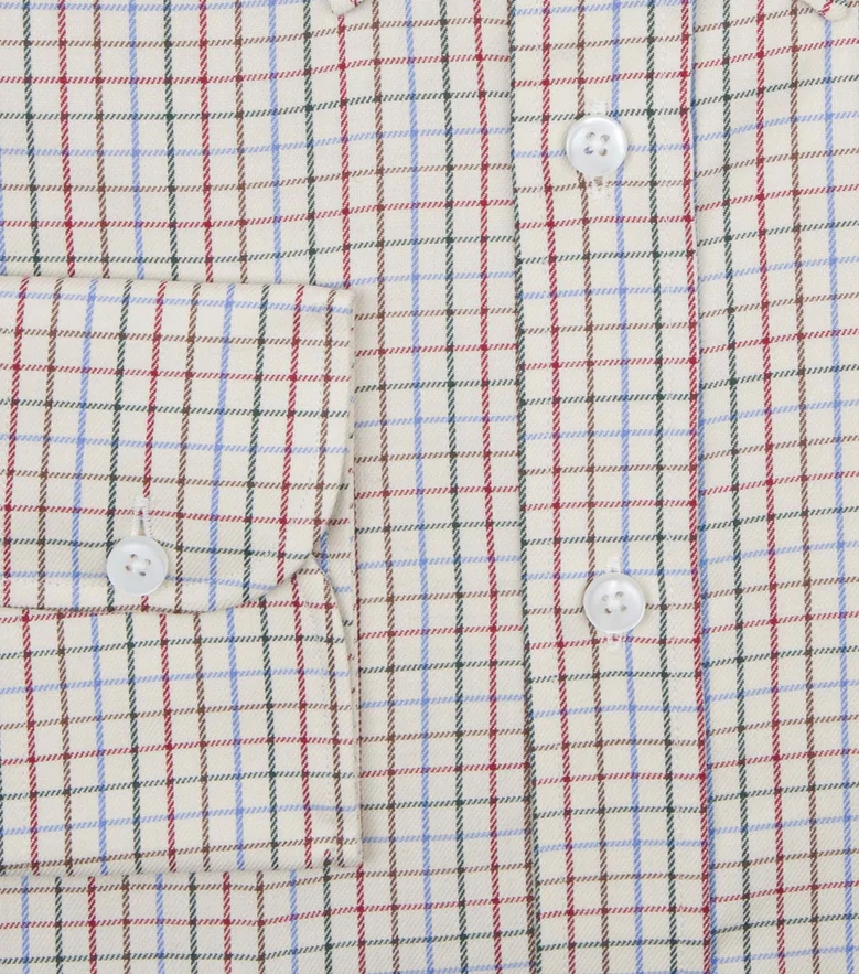 Eenvoudig te strijken effen wit poplin overhemd