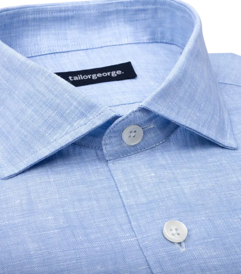 Chemise en Lin uni bleu ciel