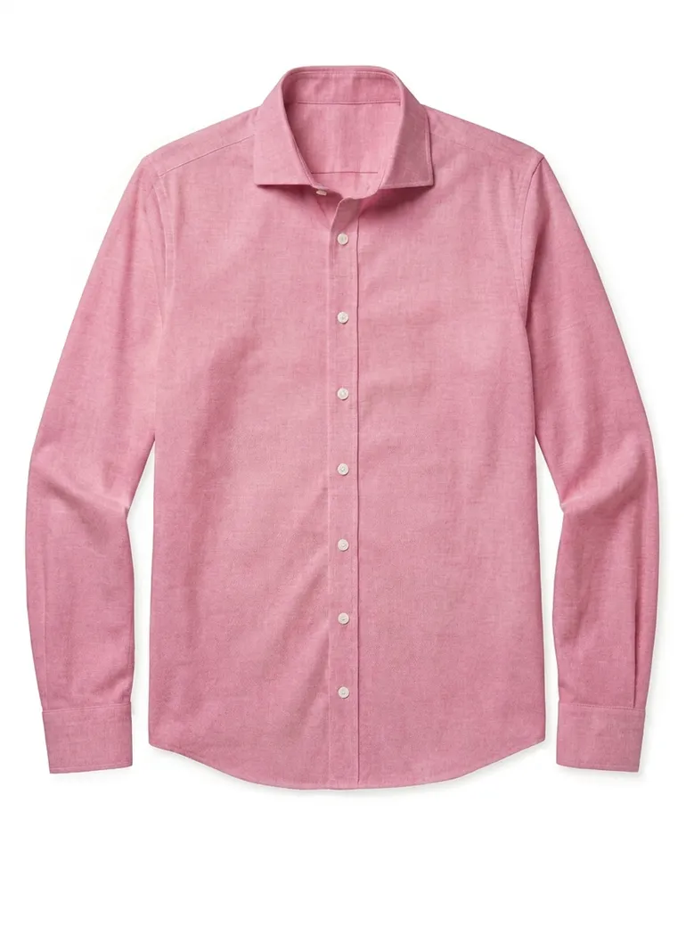 Chemise en fil-à-fil uni rouge