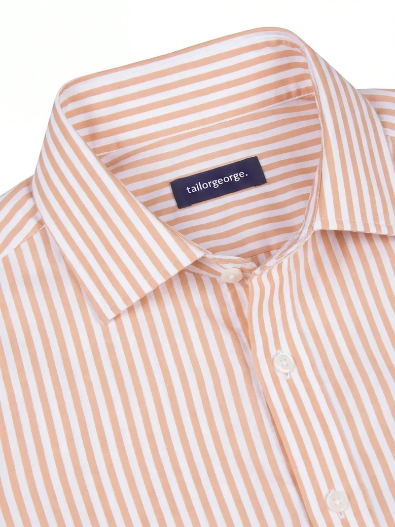Chemise en popeline à rayures orange