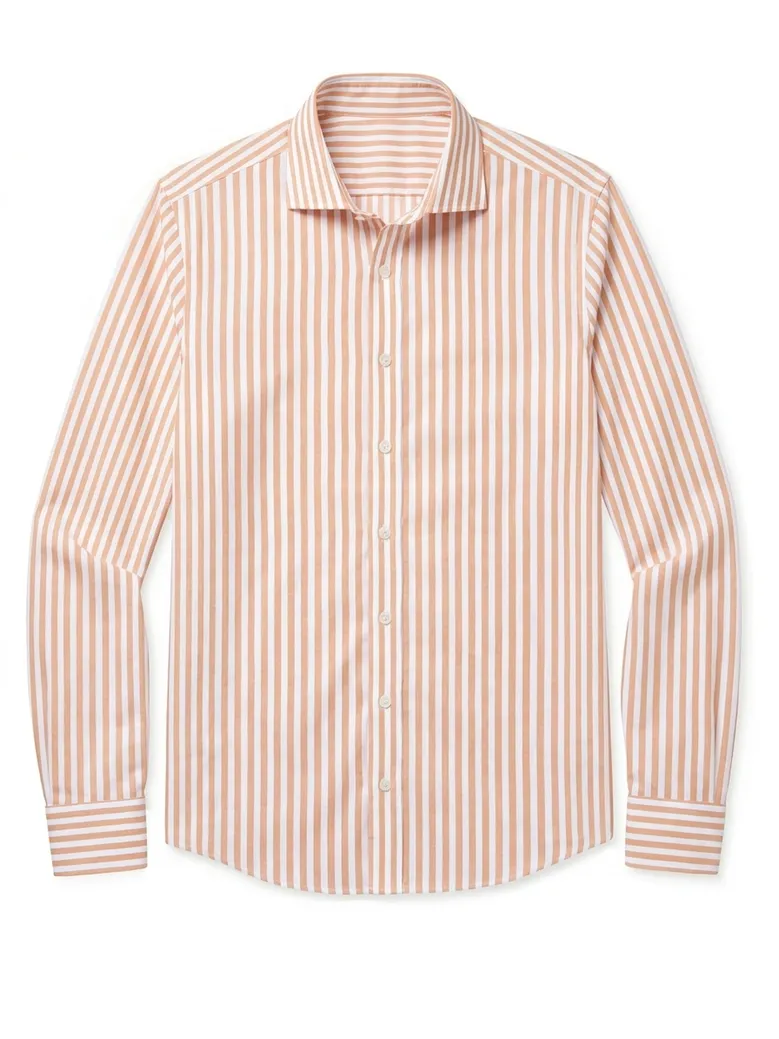 Chemise en popeline à rayures orange