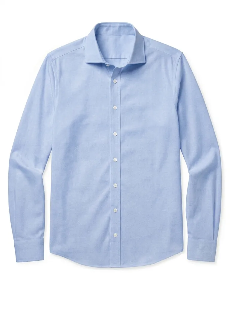 Chemise en chambray uni bleu ciel