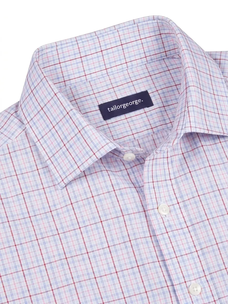 Chemise en popeline à carreaux bleus