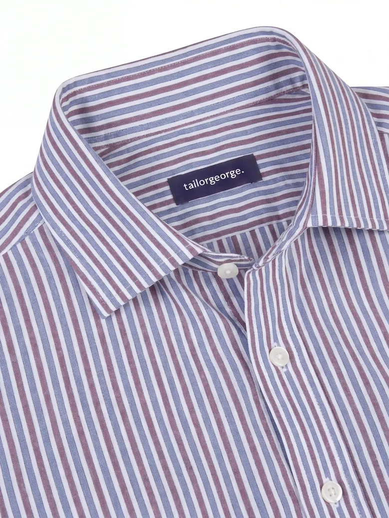 Chemise en popeline à rayures bleues