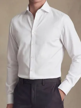 Chemise en popeline unie blanche facile à repasser