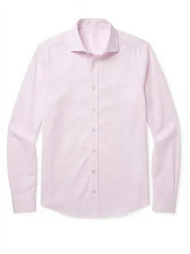 Effen lichtroze poplin overhemd