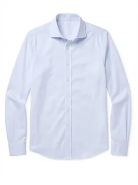 Hemelsblauw gestreept twill overhemd