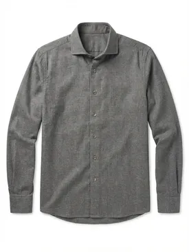 Effen bruin flanel overhemd