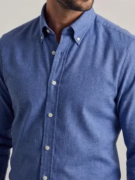 Effen blauw flanel overhemd