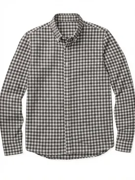 Flanel overhemd met kleine bruine ruiten