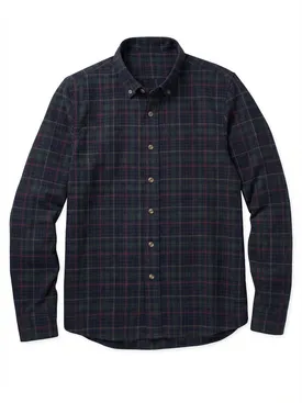 Groen en blauw tartan dik flanel overhemd