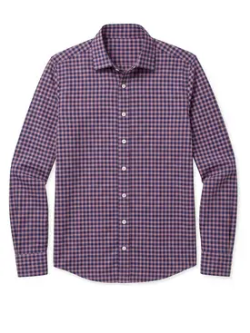 Chemise en twill à carreaux violets