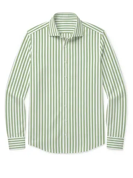Chemise en popeline à rayures vertes
