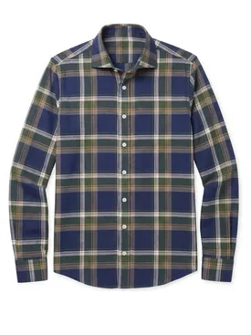Chemise en flanelle à carreaux bleus