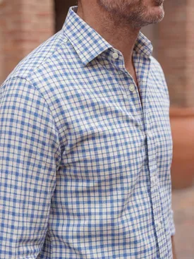 Chemise en Oxford à carreaux bleus